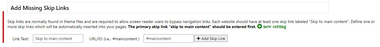 Adding a skip link