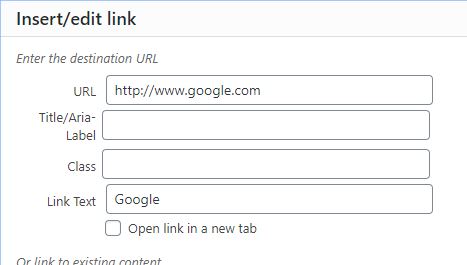 Link Editor Options